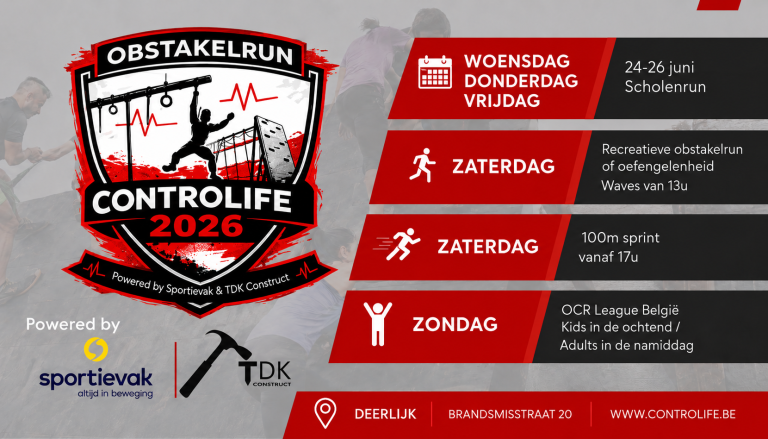 Controlife Obstakelrun 2026 - Controlife.be - Train, beweeg en groei samen